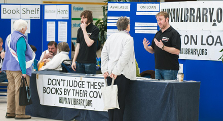 Human Library checkout table